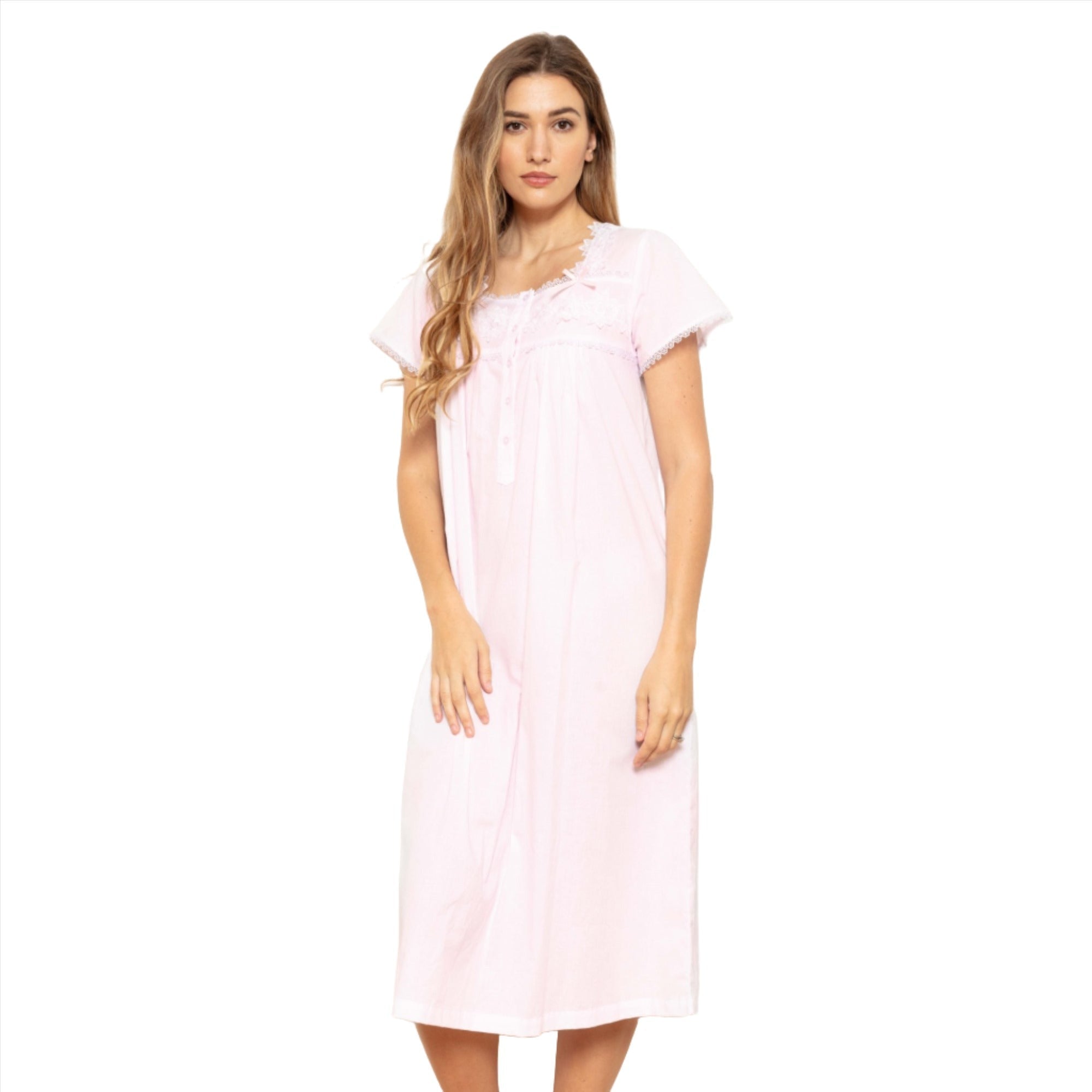 Cottonreal Women's HERA  Sugar Pink Nightdress Cottonreal Women's HERA  Sugar Pink Nightdress