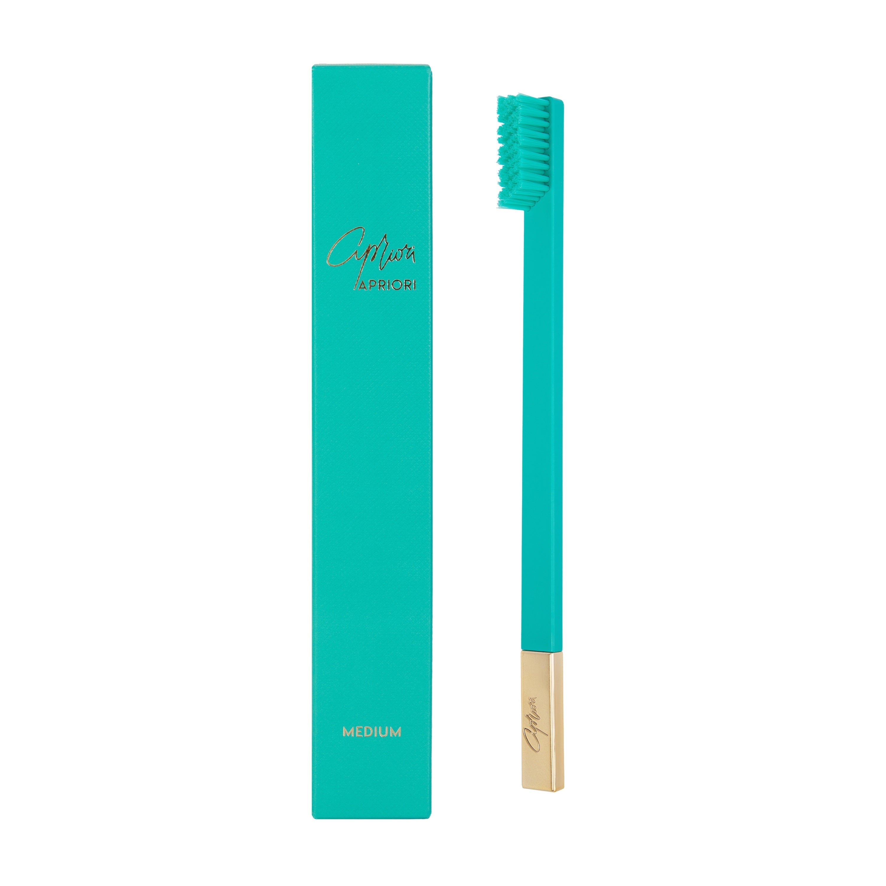 Apriori Slim Turquoise Blue Gold Medium Toothbrush Apriori Slim Turquoise Blue Gold Medium Toothbrush