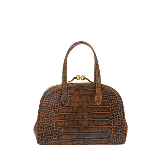 Orlandi Valentino Women's Rhea Embossed Dome Top Handle Hand Bag