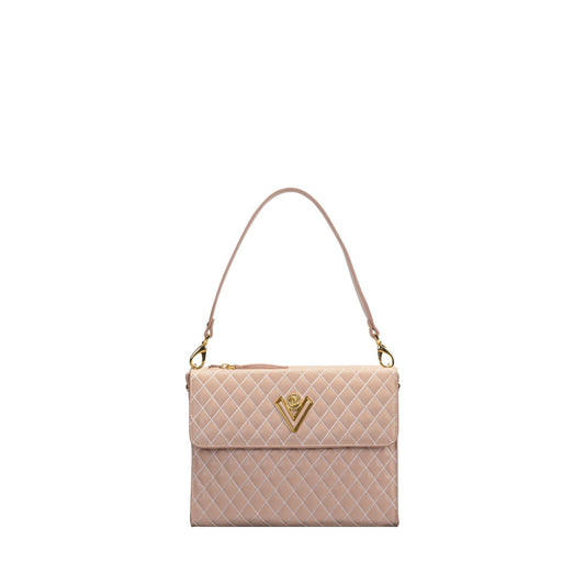 Orlandi Valentino Women's Quilted Suede Hand Bag
