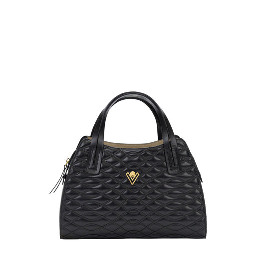 Orlandi Valentino Women's Quilted Leather Top Handle Bag