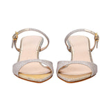 Albano Women's Silver Glitter Mule Sandals Albano Women's Silver Glitter Mule Sandals