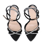 Albano Women's Patent Leather Crystal-Toe Heeled Sandal Albano Women's Patent Leather Crystal-Toe Heeled Sandal