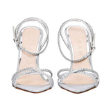 Albano Women's Patent Leather Crystal-Toe Heeled Sandal Albano Women's Patent Leather Crystal-Toe Heeled Sandal