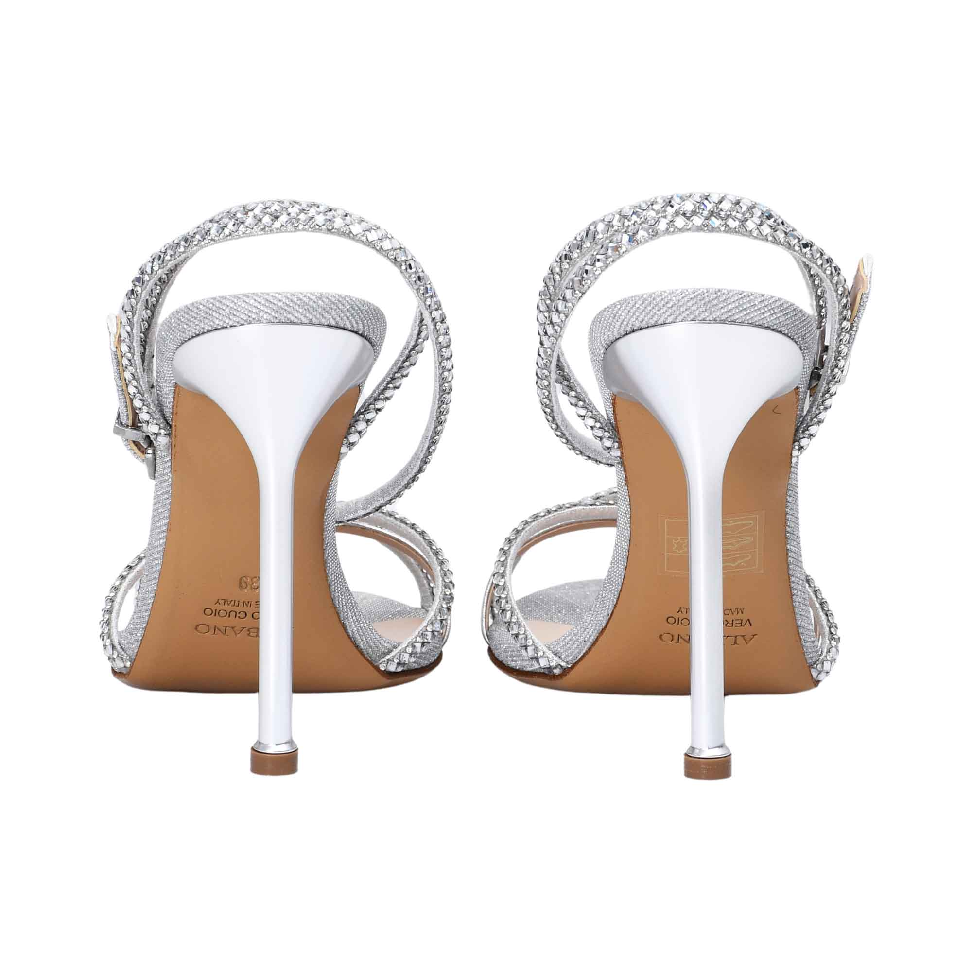 Albano Women's Patent Leather Crystal-Toe Heeled Sandal Albano Women's Patent Leather Crystal-Toe Heeled Sandal