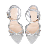 Albano Women's Patent Leather Crystal-Toe Heeled Sandal Albano Women's Patent Leather Crystal-Toe Heeled Sandal