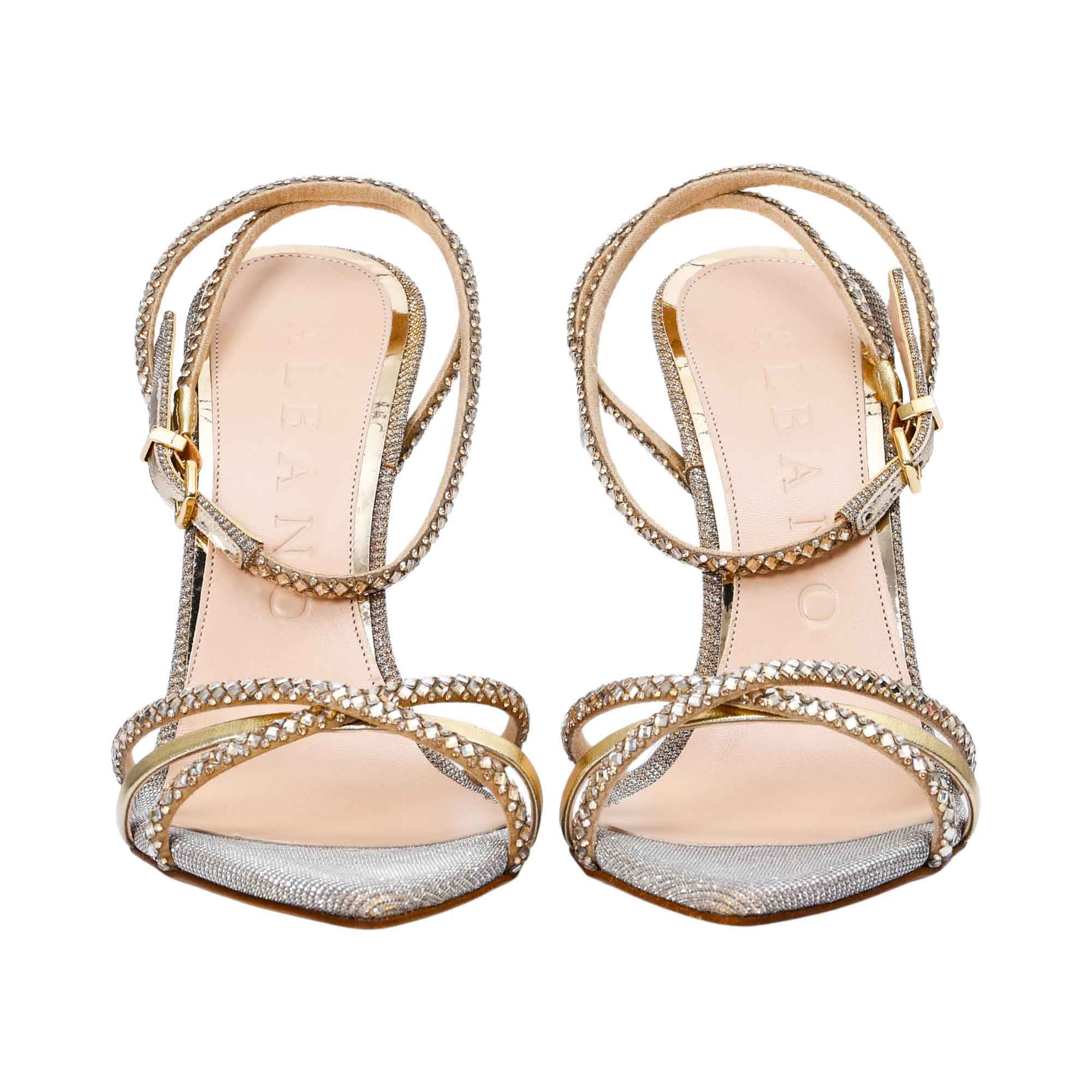 Albano Women's Patent Leather Crystal-Toe Heeled Sandal Albano Women's Patent Leather Crystal-Toe Heeled Sandal