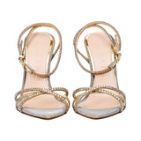 Albano Women's Patent Leather Crystal-Toe Heeled Sandal Albano Women's Patent Leather Crystal-Toe Heeled Sandal