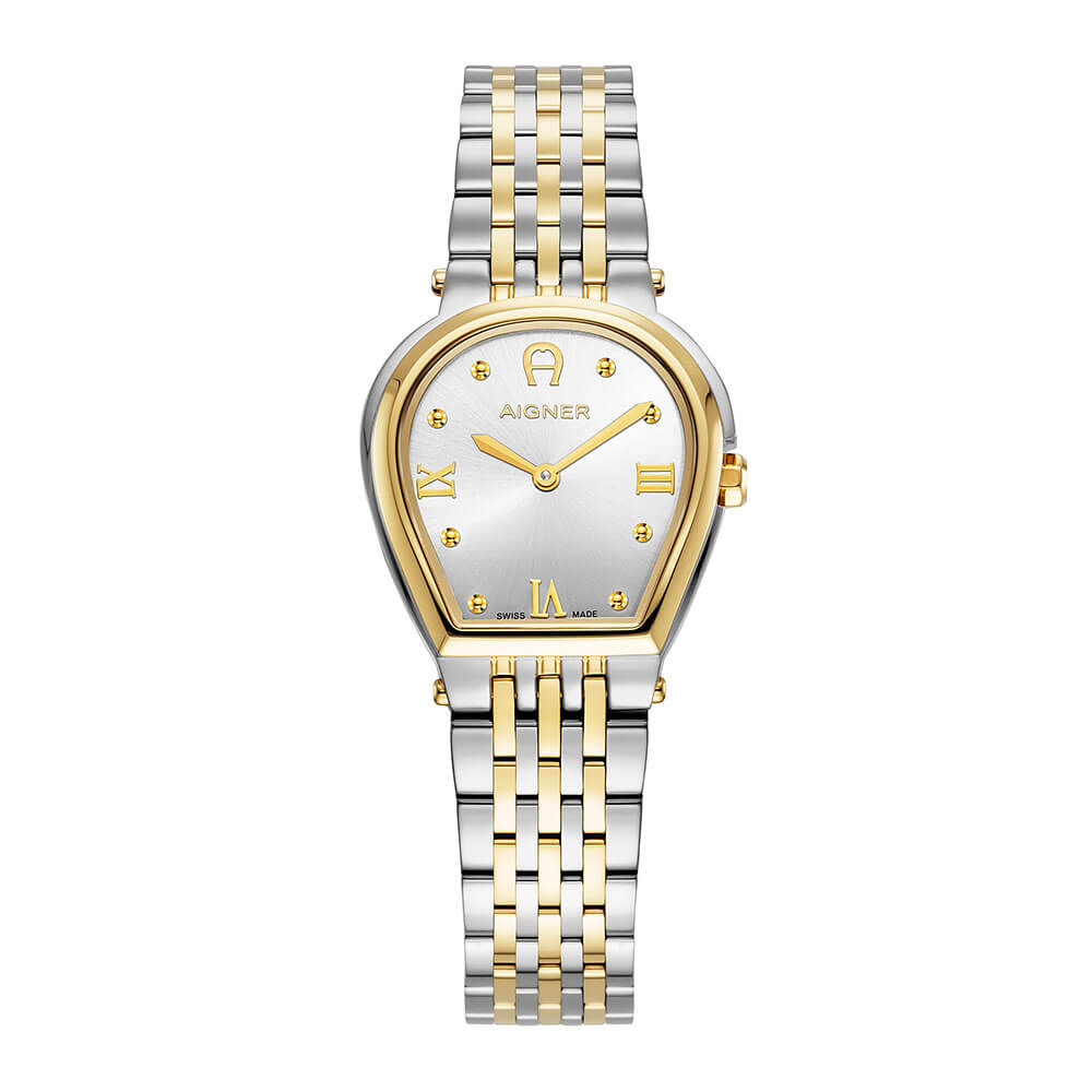 Aigner Dogna Ladies Silver Sunray Brushed Dial Silver/Yellow Gold Stainless Steel Watch Aigner Dogna Ladies Silver Sunray Brushed Dial Silver/Yellow Gold Stainless Steel Watch