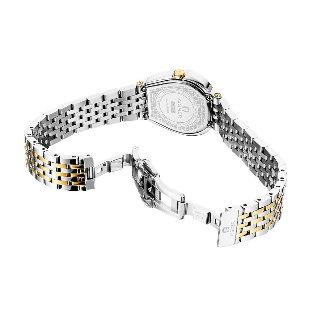 Aigner Dogna Ladies Silver Sunray Brushed Dial Silver/Yellow Gold Stainless Steel Watch Aigner Dogna Ladies Silver Sunray Brushed Dial Silver/Yellow Gold Stainless Steel Watch