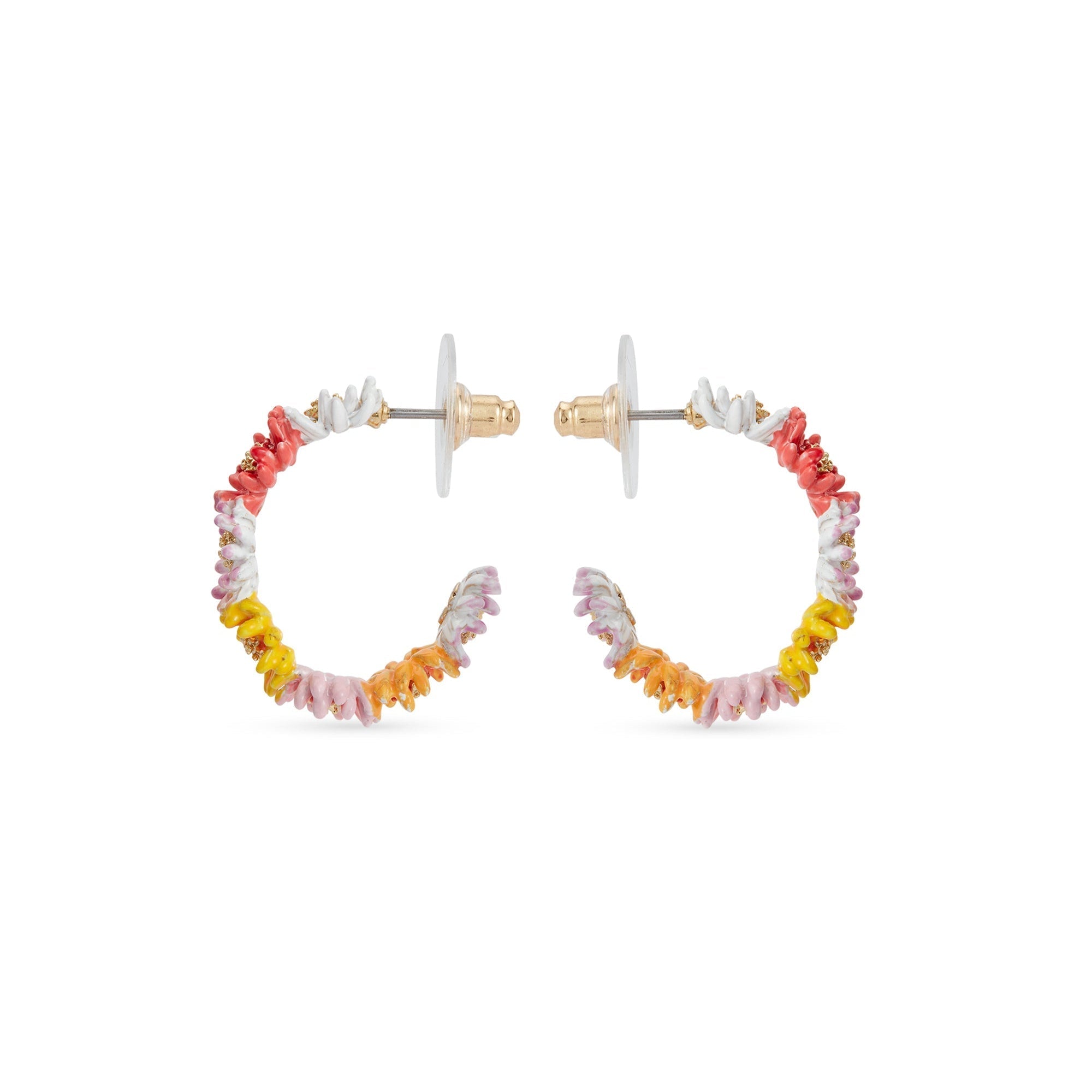 Les Nereides Daisy And Zinnia Crown Hoop Earrings Les Nereides Daisy And Zinnia Crown Hoop Earrings