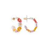 Les Nereides Daisy And Zinnia Crown Hoop Earrings Les Nereides Daisy And Zinnia Crown Hoop Earrings