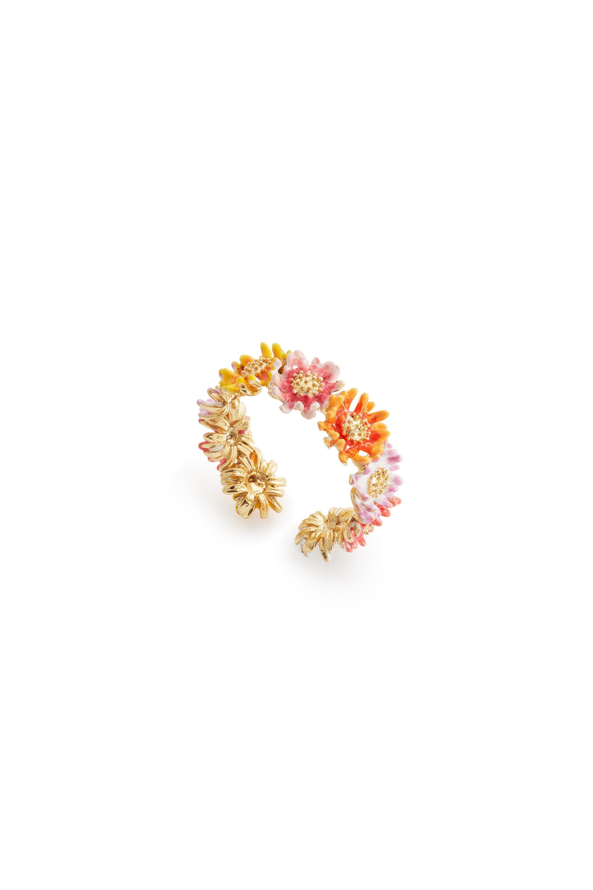 Les Nereides Daisy And Zinnia Crown Adjustable Ring Les Nereides Daisy And Zinnia Crown Adjustable Ring