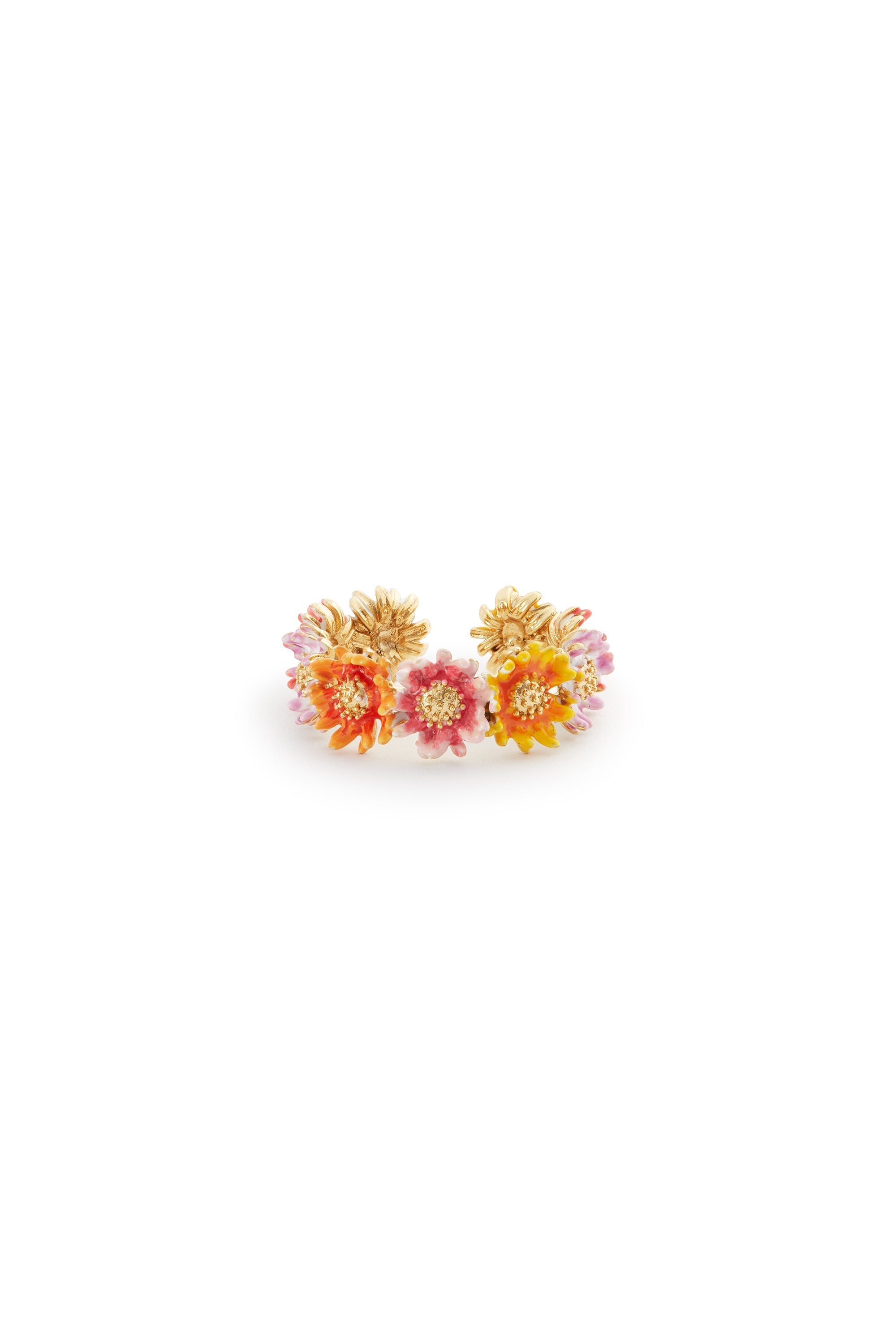 Les Nereides Daisy And Zinnia Crown Adjustable Ring Les Nereides Daisy And Zinnia Crown Adjustable Ring