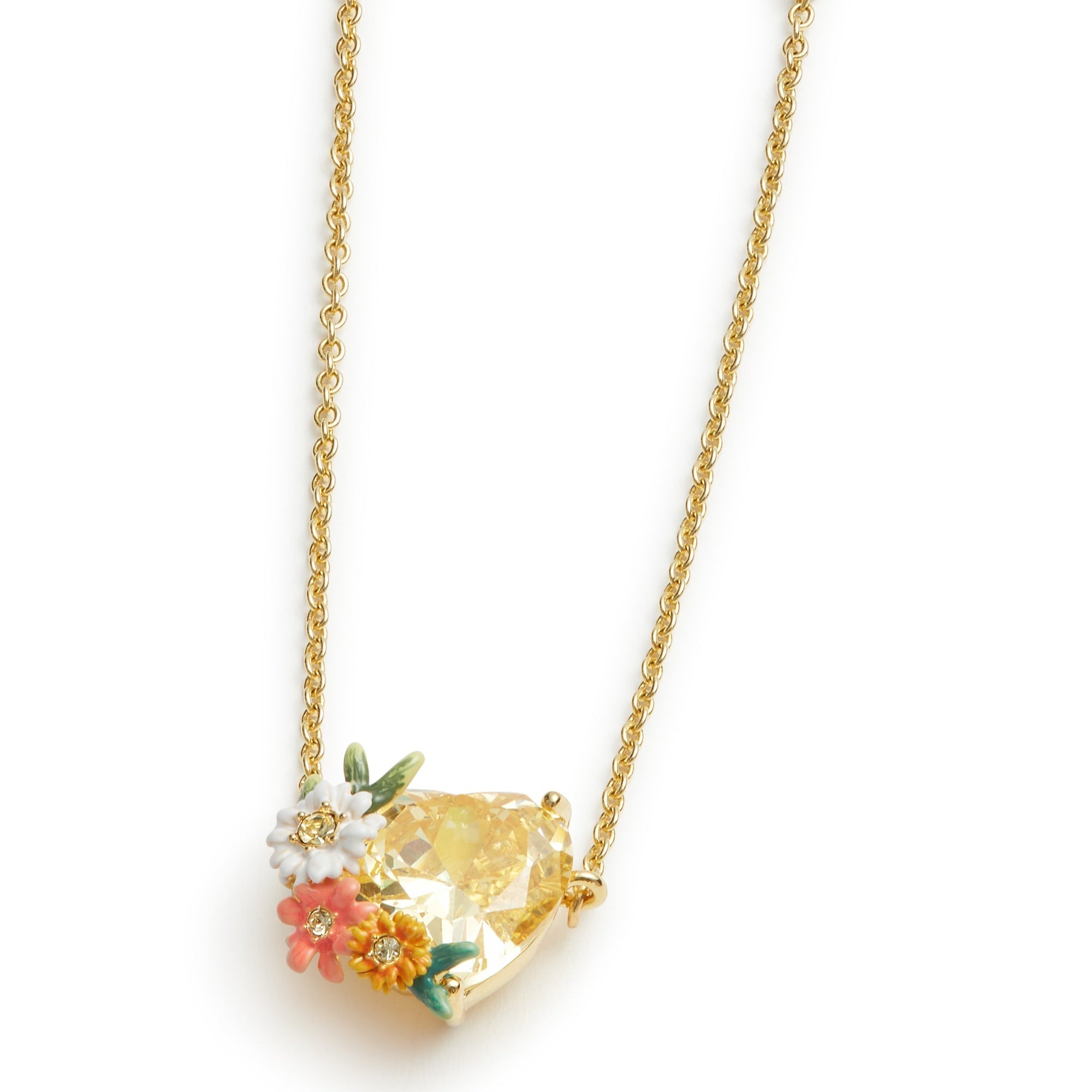 Les Nereides Fine Yellow Heart Bracelet With Zinnias And Daisies Les Nereides Fine Yellow Heart Bracelet With Zinnias And Daisies