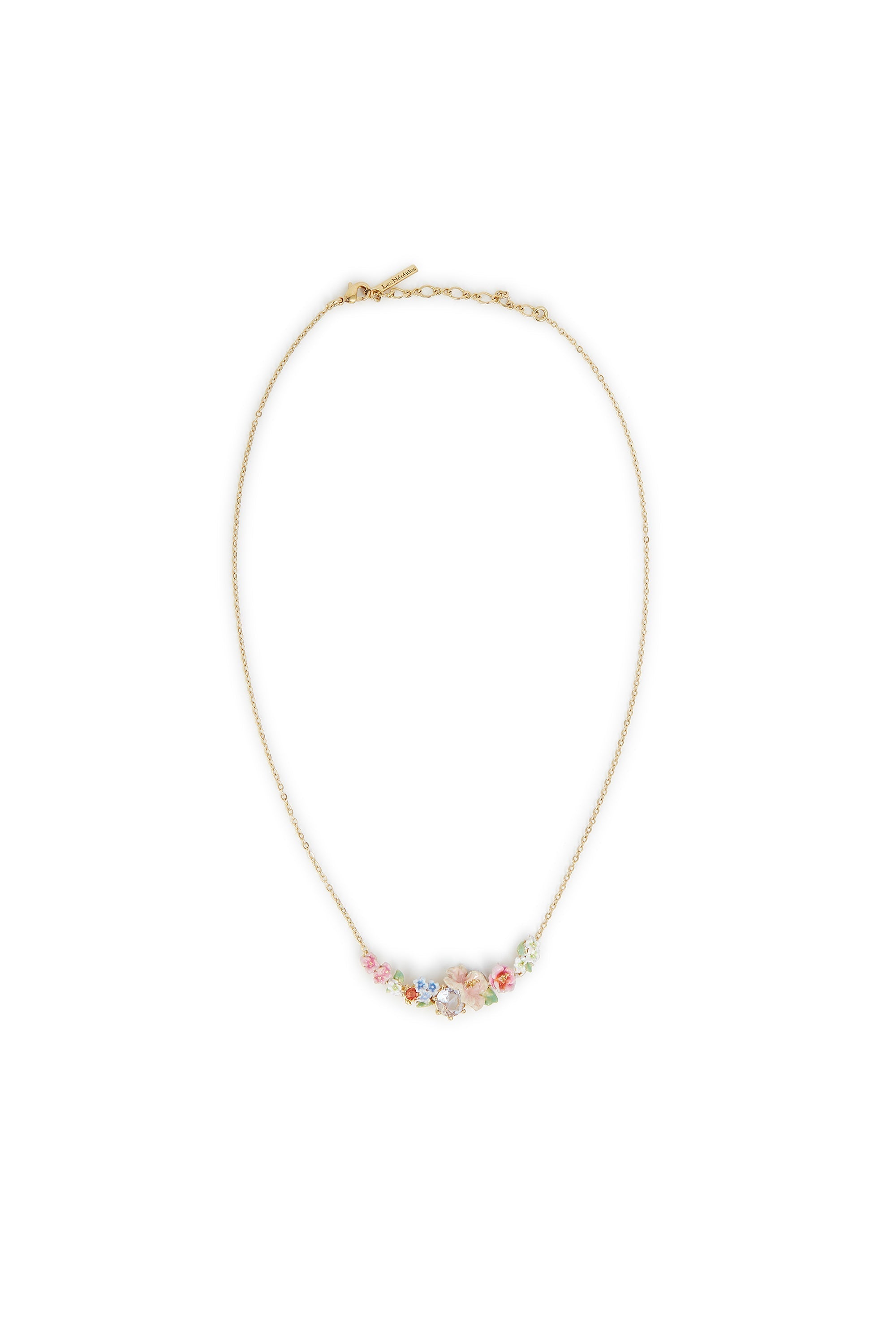 Les Nereides Flower Bouquet And Round Stone Statement Necklace Les Nereides Flower Bouquet And Round Stone Statement Necklace