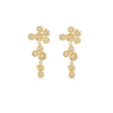 Les Nereides Golden Flower And Crystal Dangle Earrings Les Nereides Golden Flower And Crystal Dangle Earrings