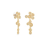 Les Nereides Golden Flower And Crystal Dangle Earrings Les Nereides Golden Flower And Crystal Dangle Earrings