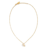 Les Nereides Lily Flower And Faceted Stone Pendant Necklace Les Nereides Lily Flower And Faceted Stone Pendant Necklace