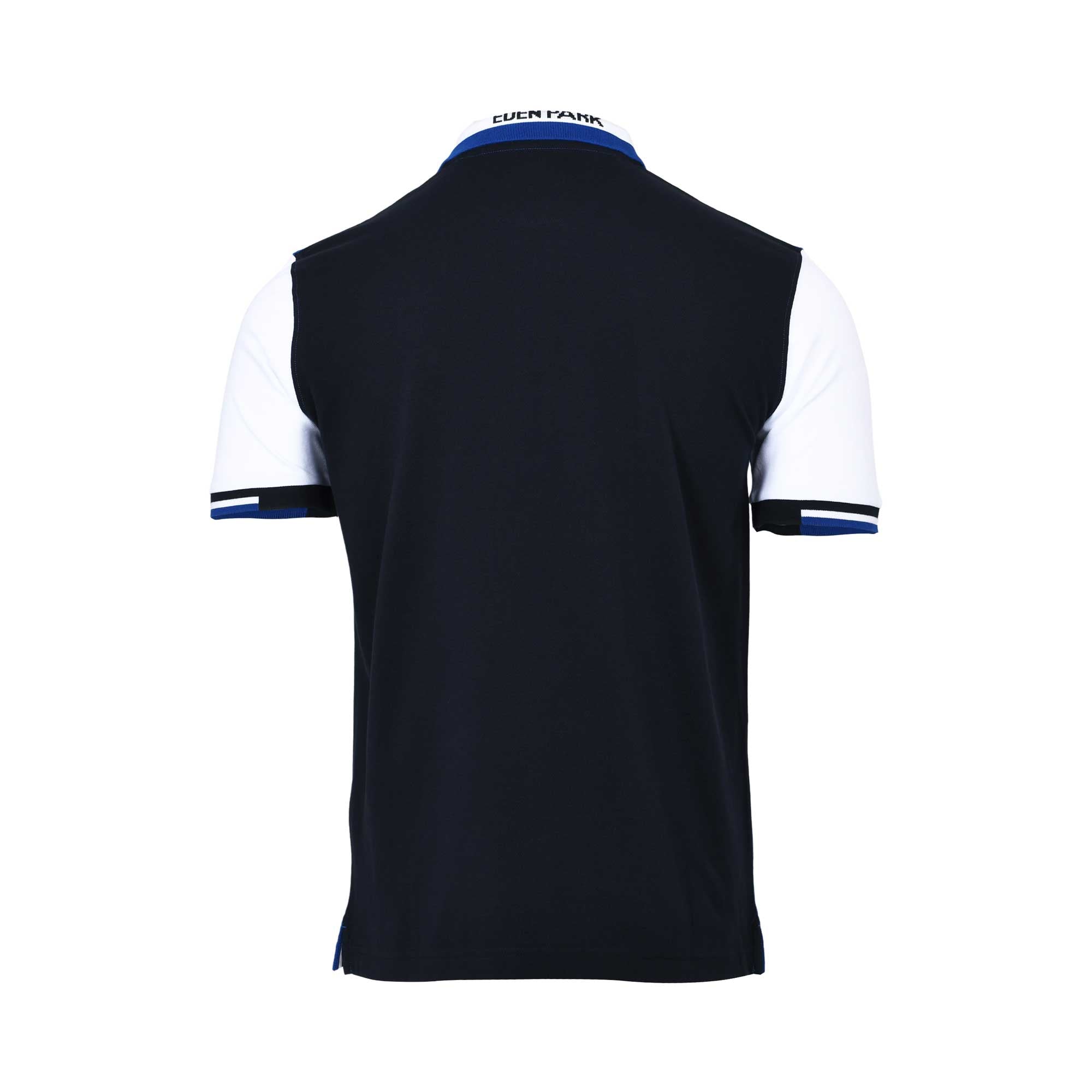 Eden Park Men's Color Block Polo Shirt - Blue with White Sleeves Eden Park Men's Color Block Polo Shirt - Blue with White Sleeves