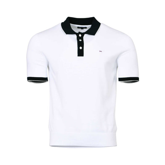 Eden Park Men's White Polo Shirt with Black Collar & Trim