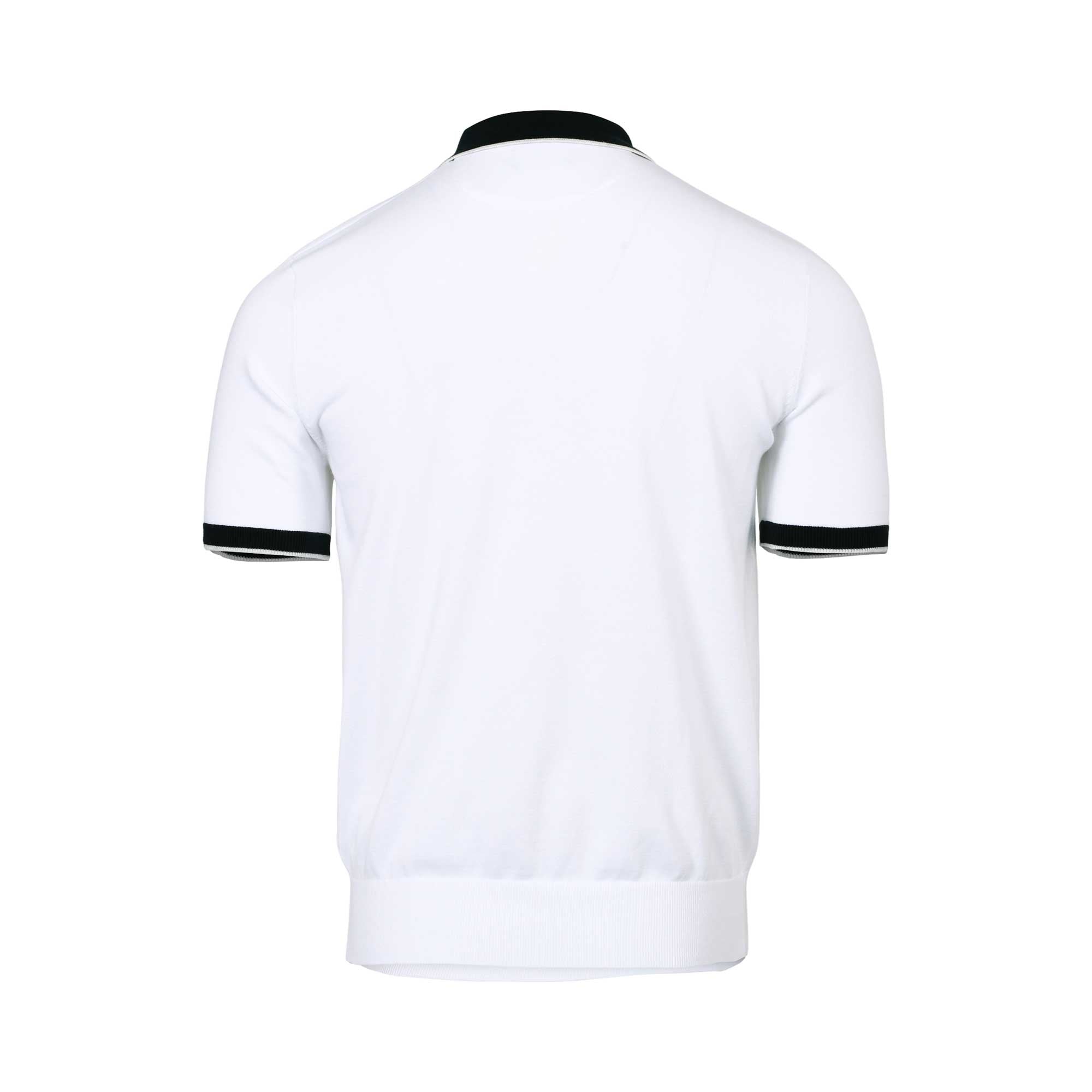 Eden Park Men's White Polo Shirt with Black Collar & Trim Eden Park Men's White Polo Shirt with Black Collar & Trim