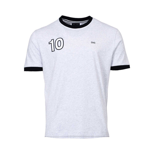 Eden Park Men's Grey Number 10 T-Shirt with Black Trim
