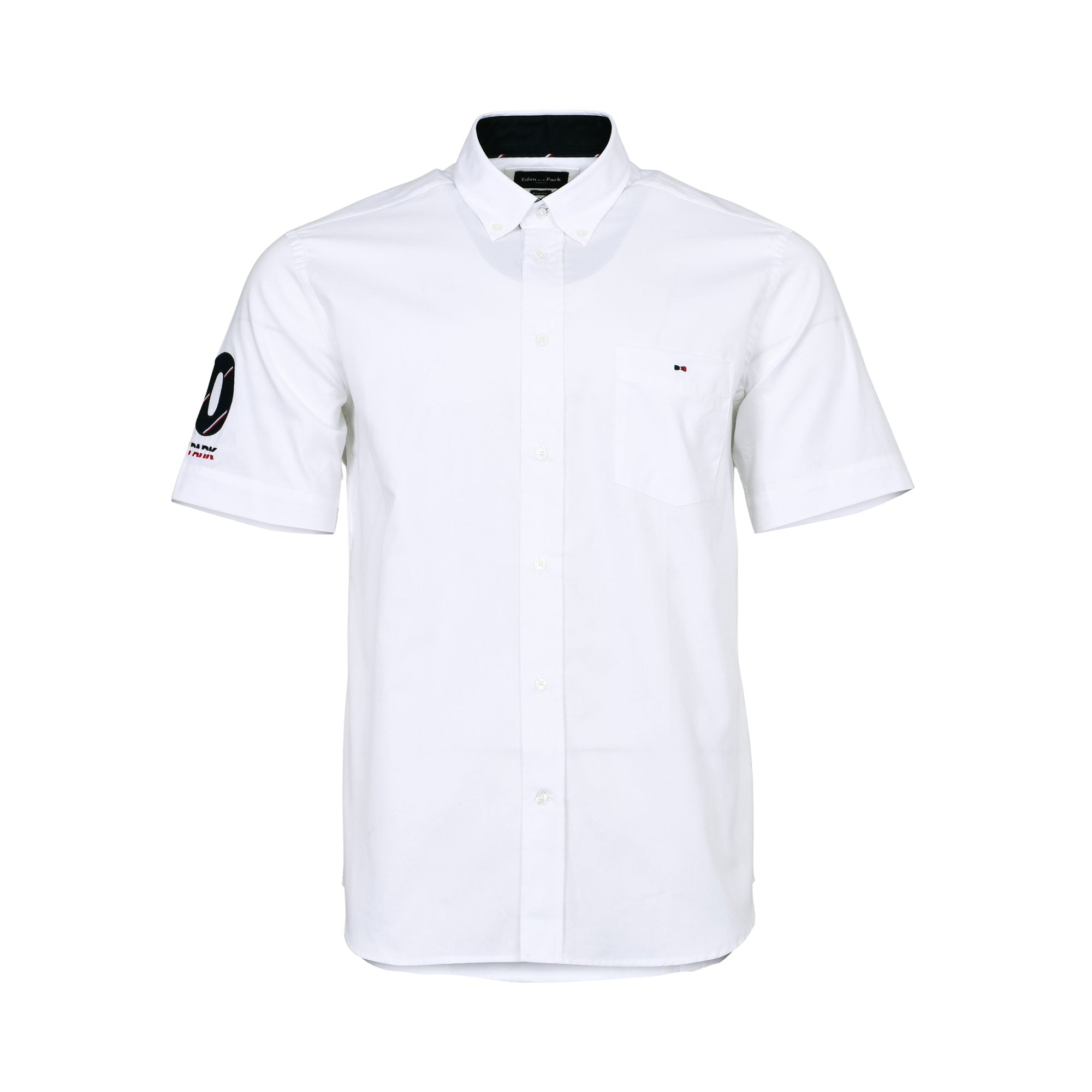 Eden Park Men's White Short-Sleeve Button-Down Shirt Eden Park Men's White Short-Sleeve Button-Down Shirt