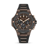 Cerruti 1881 Lucardo Gents Chronograph Brown IP Case Brown Dial Rose Gold Elements Two-Tone Silicone Strap Watch Cerruti 1881 Lucardo Gents Chronograph Brown IP Case Brown Dial Rose Gold Elements Two-Tone Silicone Strap Watch
