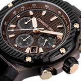 Cerruti 1881 Lucardo Gents Chronograph Brown IP Case Brown Dial Rose Gold Elements Two-Tone Silicone Strap Watch Cerruti 1881 Lucardo Gents Chronograph Brown IP Case Brown Dial Rose Gold Elements Two-Tone Silicone Strap Watch