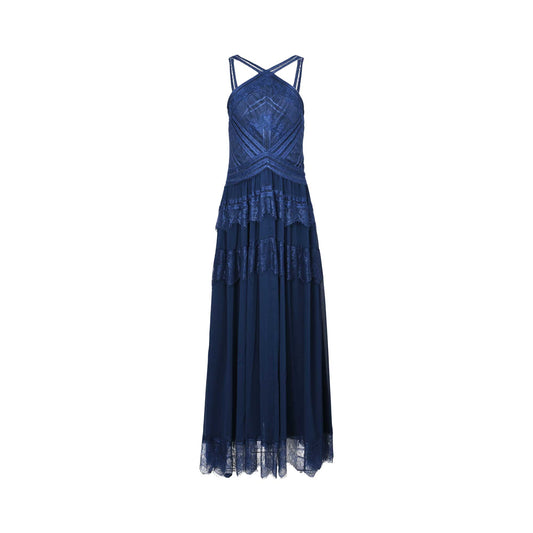 Ermanno Firenze Women's Navy Blue Long Gown