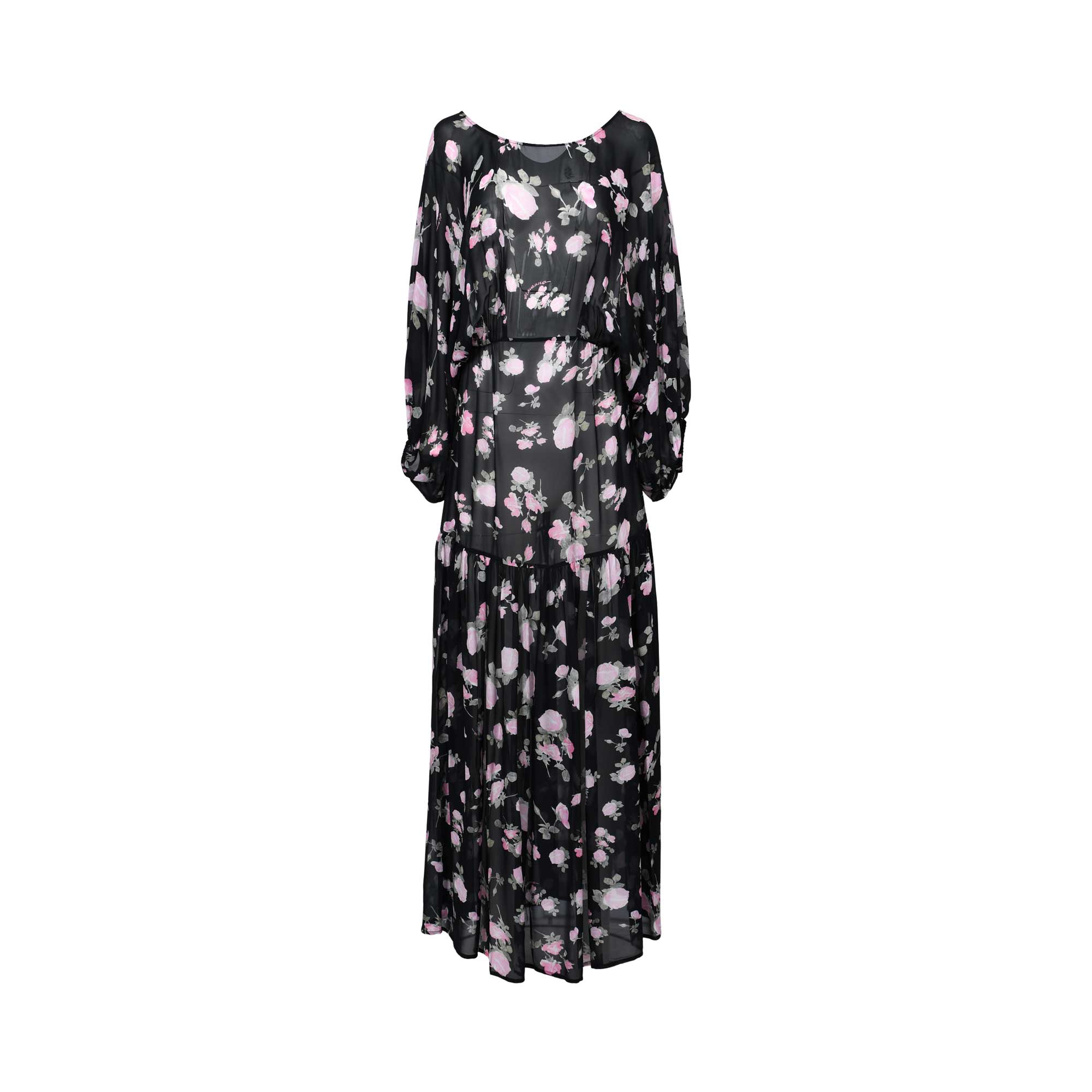 Ermanno Firenze Women's Black & Light Pink Long Dress Ermanno Firenze Women's Black & Light Pink Long Dress