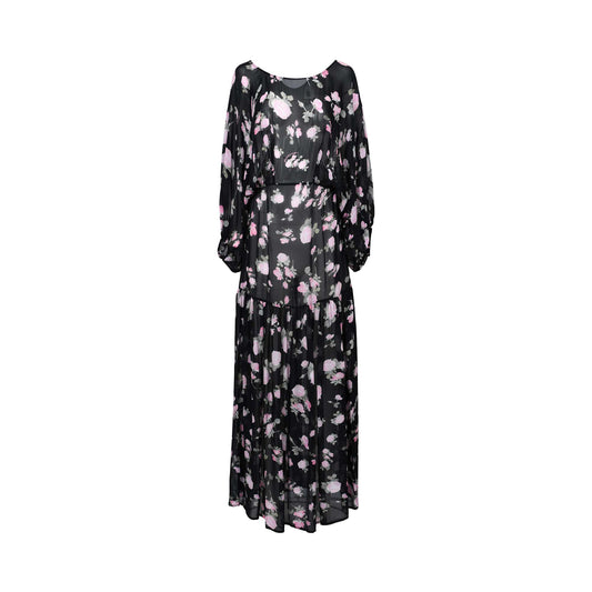 Ermanno Firenze Women's Black & Light Pink Long Dress