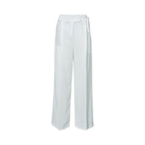 Eleventy Women's Crisp White Wide-Leg Trousers with Tie Detail Eleventy Women's Crisp White Wide-Leg Trousers with Tie Detail
