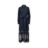 Eleventy Women's Printed V-Neck Tie-Waist Maxi Dress Eleventy Women's Printed V-Neck Tie-Waist Maxi Dress