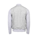 Gran Sasso Men's Grey Mixed-Material Zip-Up Bomber Jacket Gran Sasso Men's Grey Mixed-Material Zip-Up Bomber Jacket