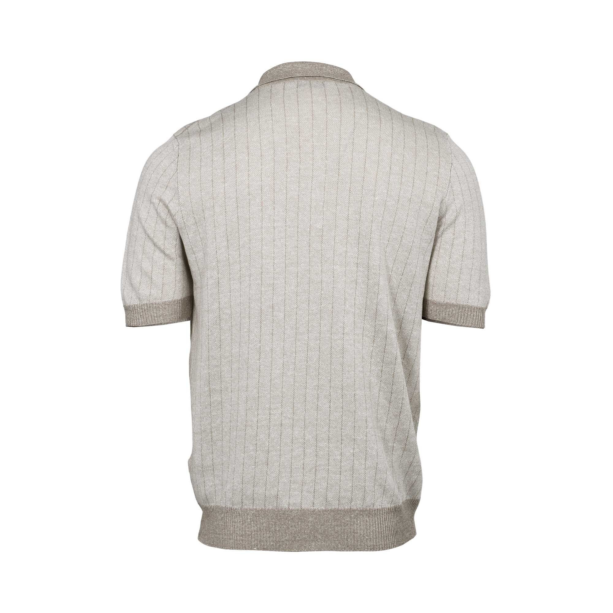 Gran Sasso Men's Ribbed Knit Polo Shirt Gran Sasso Men's Ribbed Knit Polo Shirt