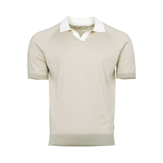 Gran Sasso Men's Knitted Tennis Polo Shirt with Contrast Collar