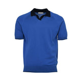 Gran Sasso Men's Knitted Tennis Polo Shirt with Contrast Collar Gran Sasso Men's Knitted Tennis Polo Shirt with Contrast Collar