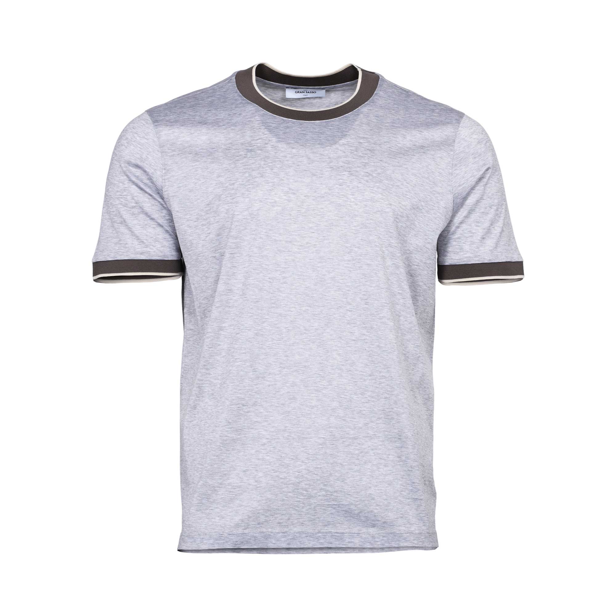 Gran Sasso Men's Knitted T-Shirt with Contrast Trim Gran Sasso Men's Knitted T-Shirt with Contrast Trim
