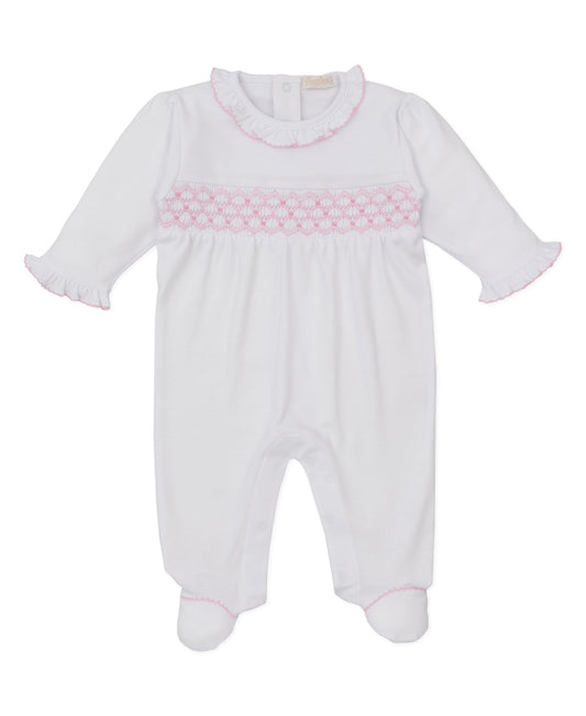 Kissy Kissy Kids New Born Girl's White & Pink Sleepsuit Set