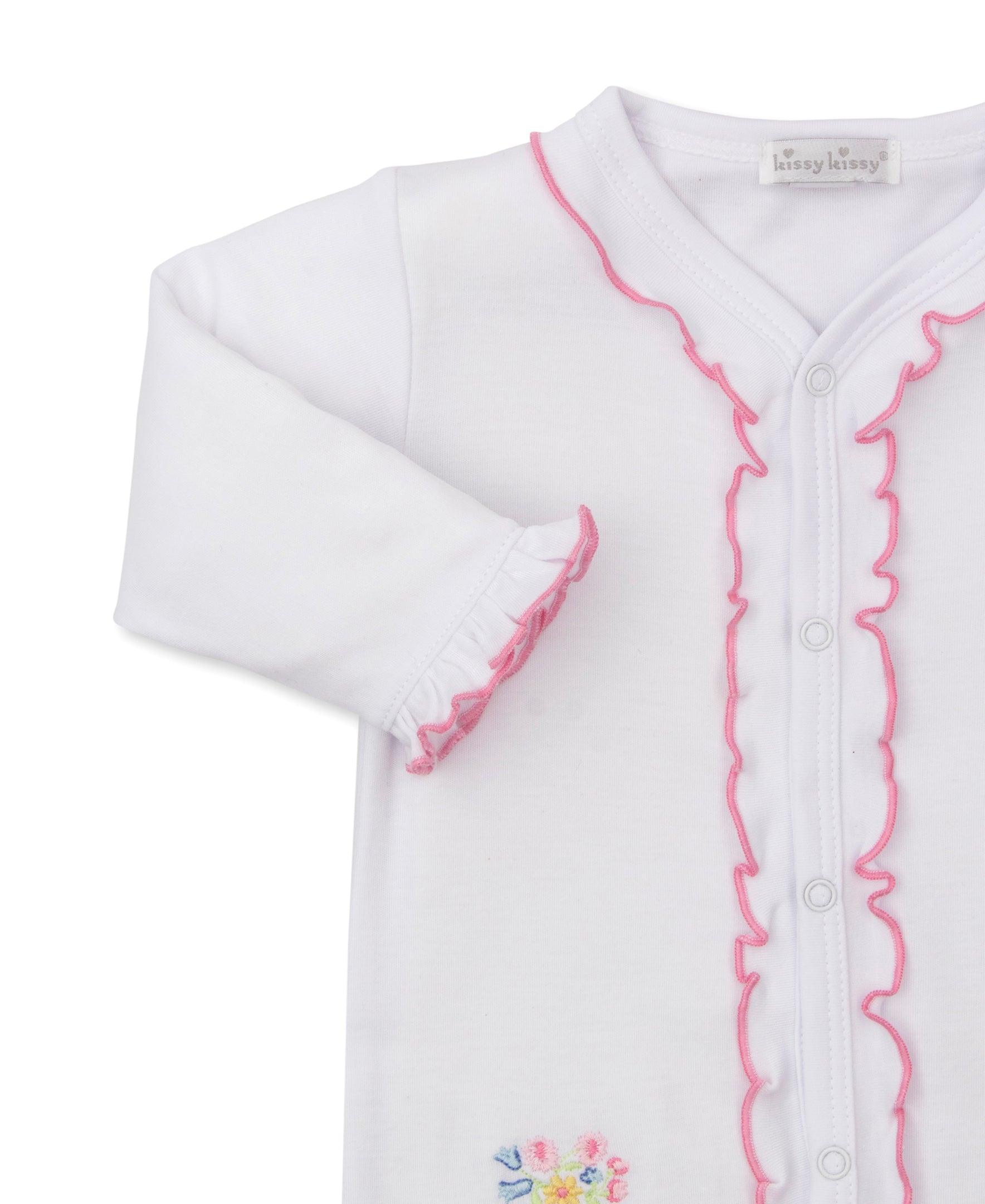 Kissy Kissy Kids New Born Girl's White & Pink  Sleepsuit Set Kissy Kissy Kids New Born Girl's White & Pink  Sleepsuit Set