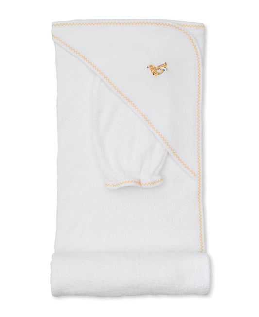 Kissy Kissy Kids New Born Unisex White & Yellow Towel