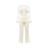 Lea Women's Satin Allover Pyjama Set Lea Women's Satin Allover Pyjama Set