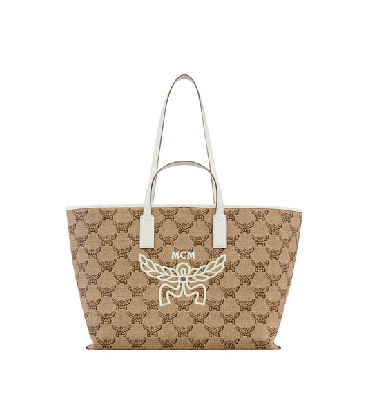 MCM Women's Himmel Shopper in Lauretos Raffia Jacquard