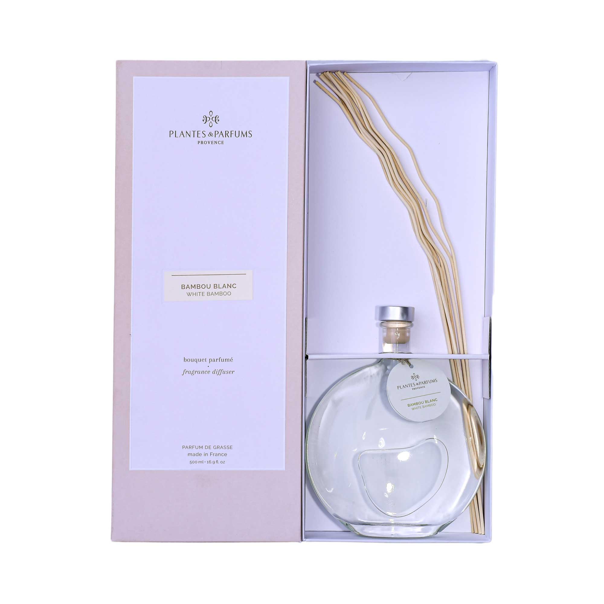 Plantes & Parfums Fragrance Diffuser 500ml Bambou Blanc Plantes & Parfums Fragrance Diffuser 500ml Bambou Blanc