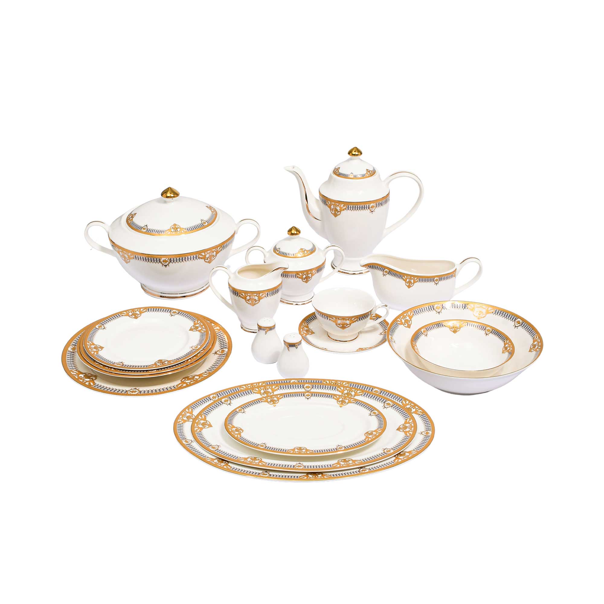 Richfine Dinner Set Round Shape New Bone 98 pcs Richfine Dinner Set Round Shape New Bone 98 pcs
