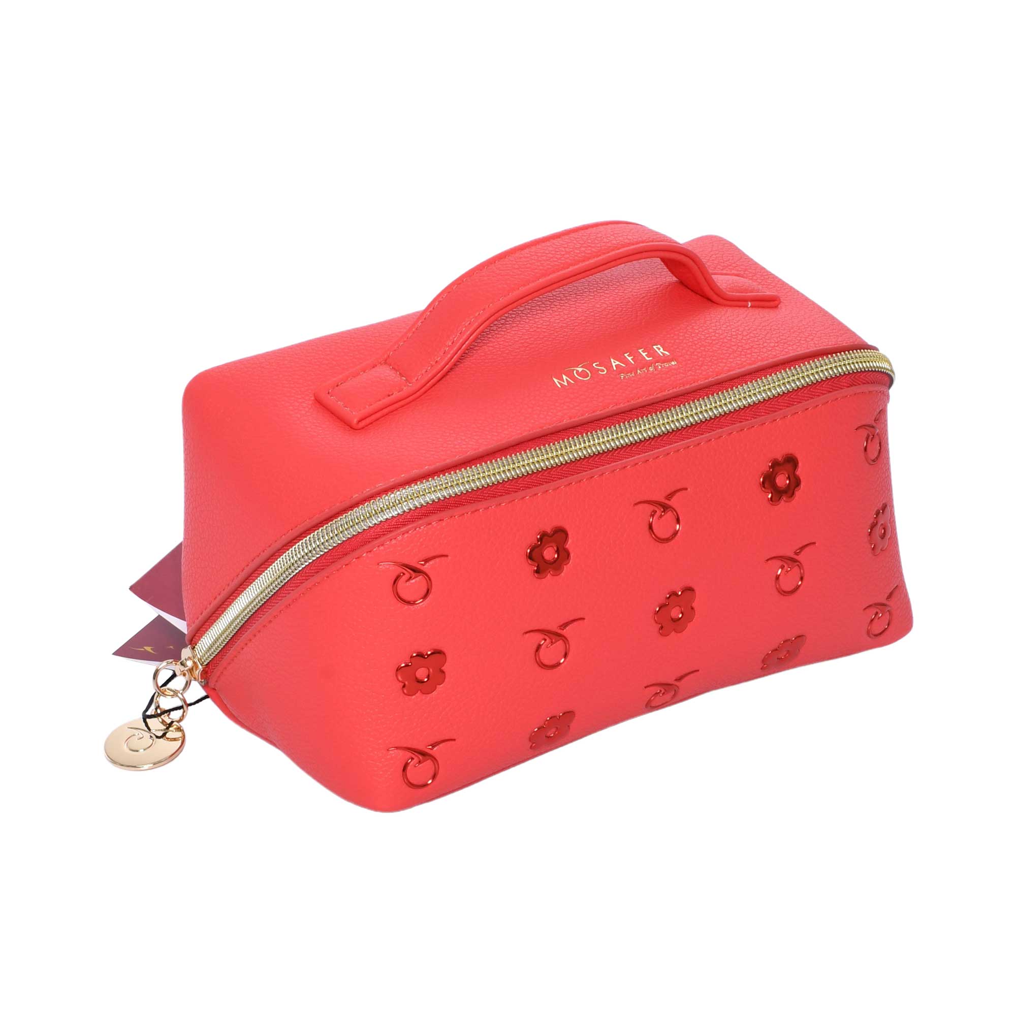 Mosafer Women's Dahlia Coral Pink Cosmetic Bag Mosafer Women's Dahlia Coral Pink Cosmetic Bag