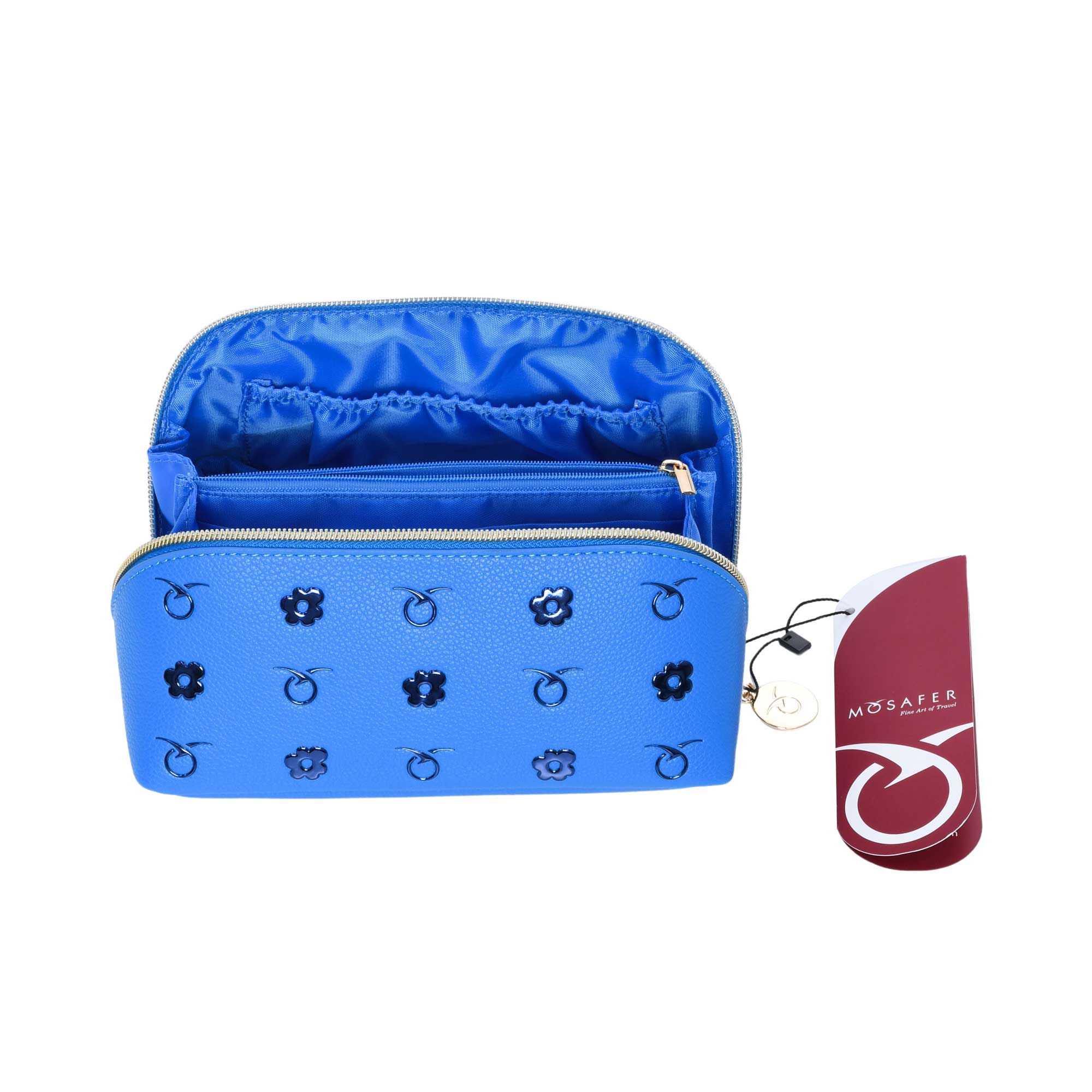 Mosafer Women's Dahlia Blue Cosmetic Bag Mosafer Women's Dahlia Blue Cosmetic Bag