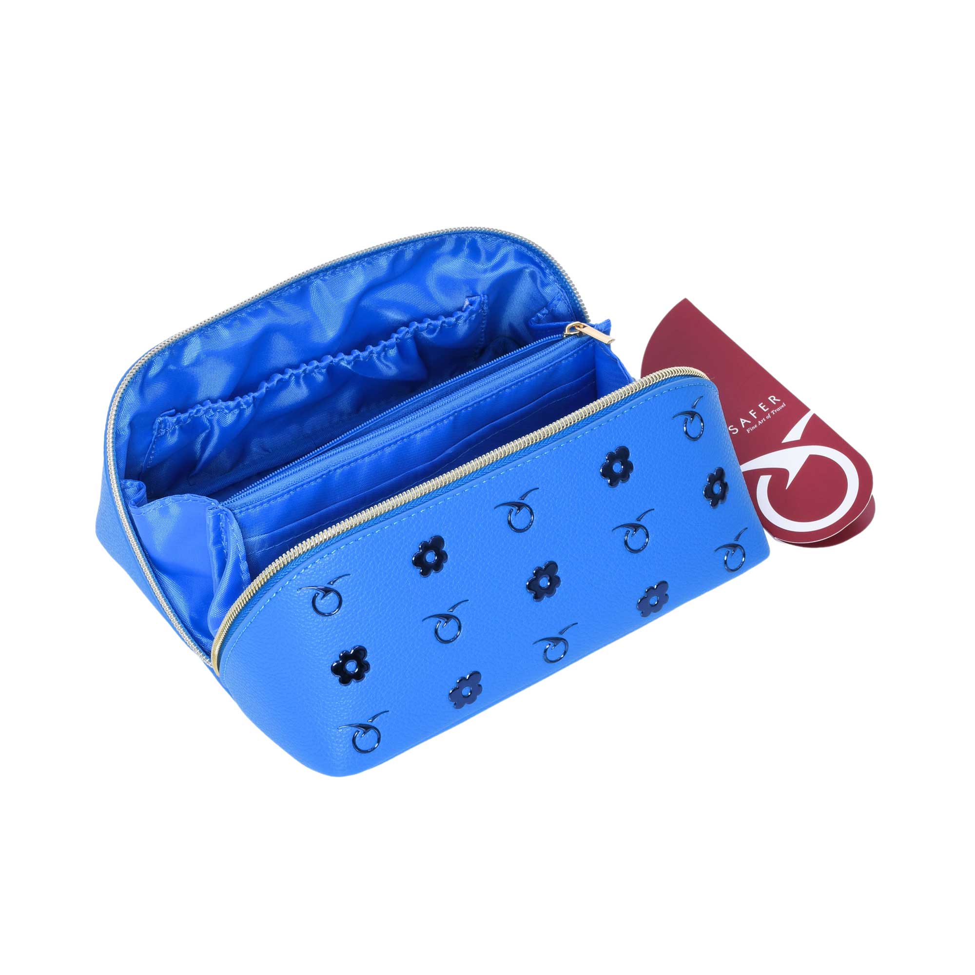 Mosafer Women's Dahlia Blue Cosmetic Bag Mosafer Women's Dahlia Blue Cosmetic Bag